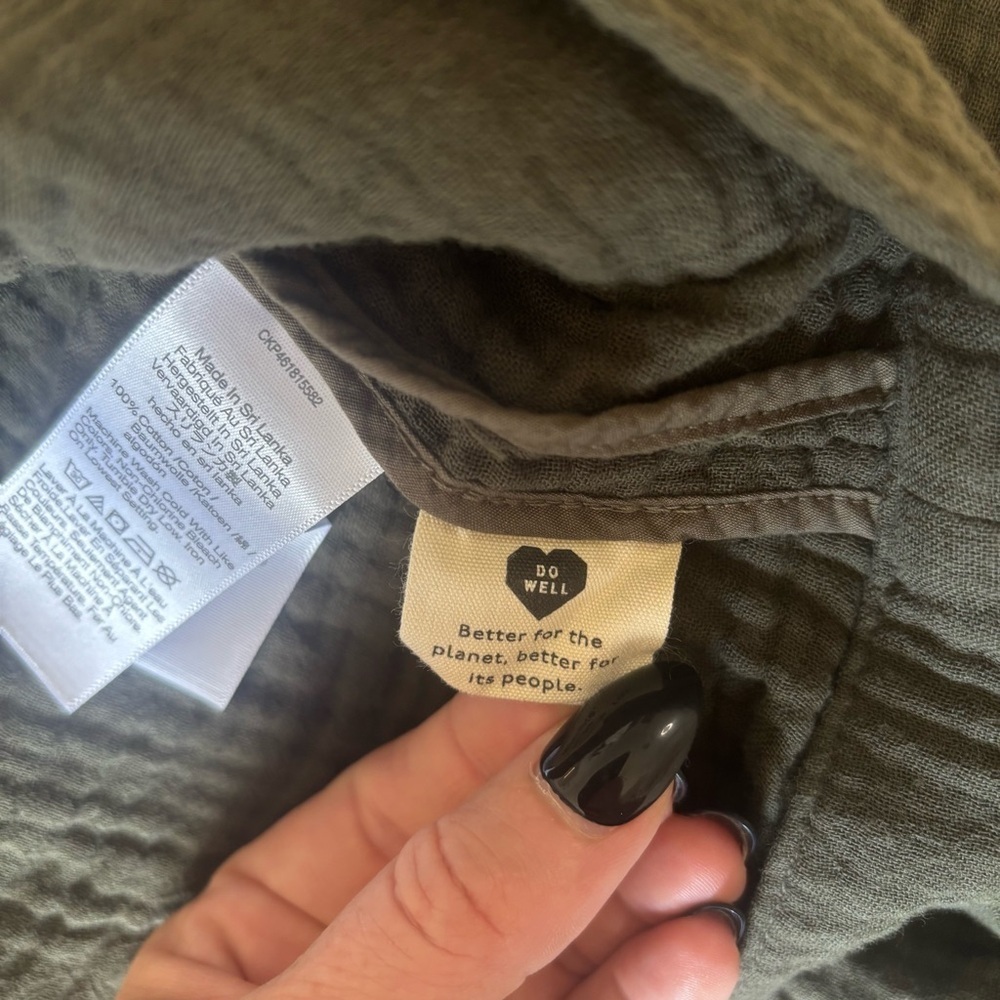 Madewell Gauze Crinkle Blazer Jacket Size XS Olive Green 100% Cotton - Picture 7 of 13
